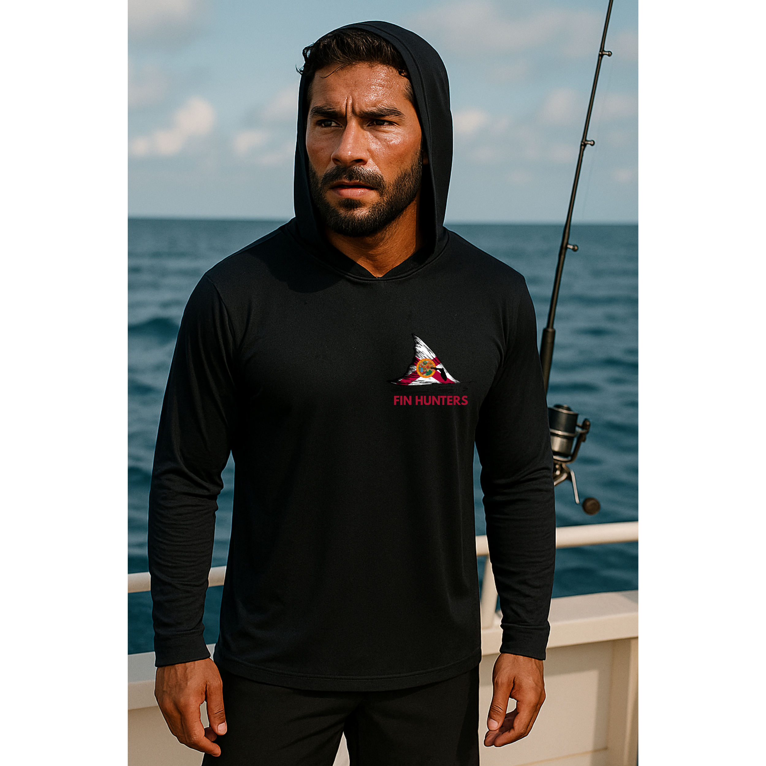 Florida Fin Hunter Marlin Hooded UPF Long Sleeve