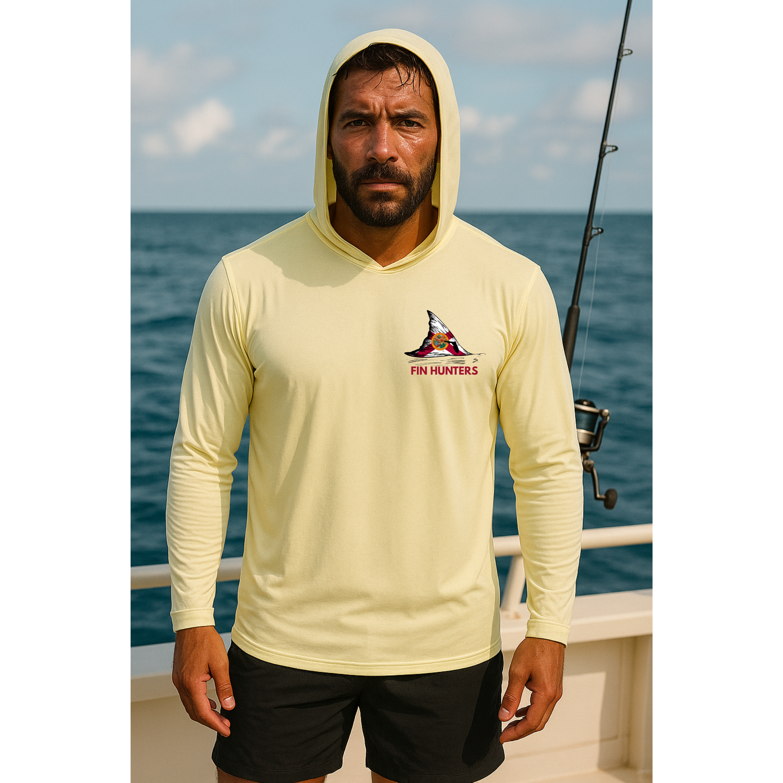 Florida Fin Hunter Marlin Hooded UPF Long Sleeve
