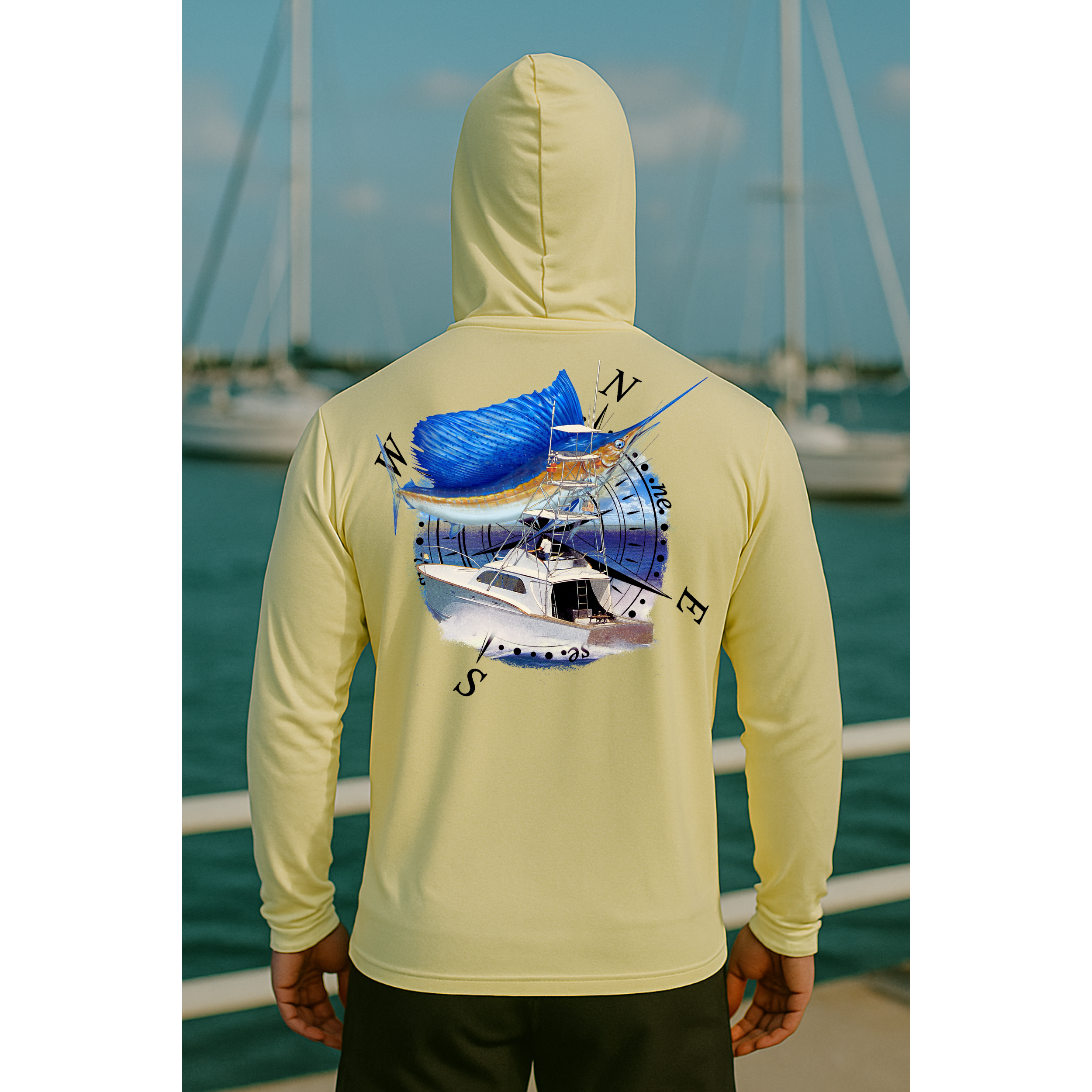 Compass Long Sleeve Hooded Performance shirt