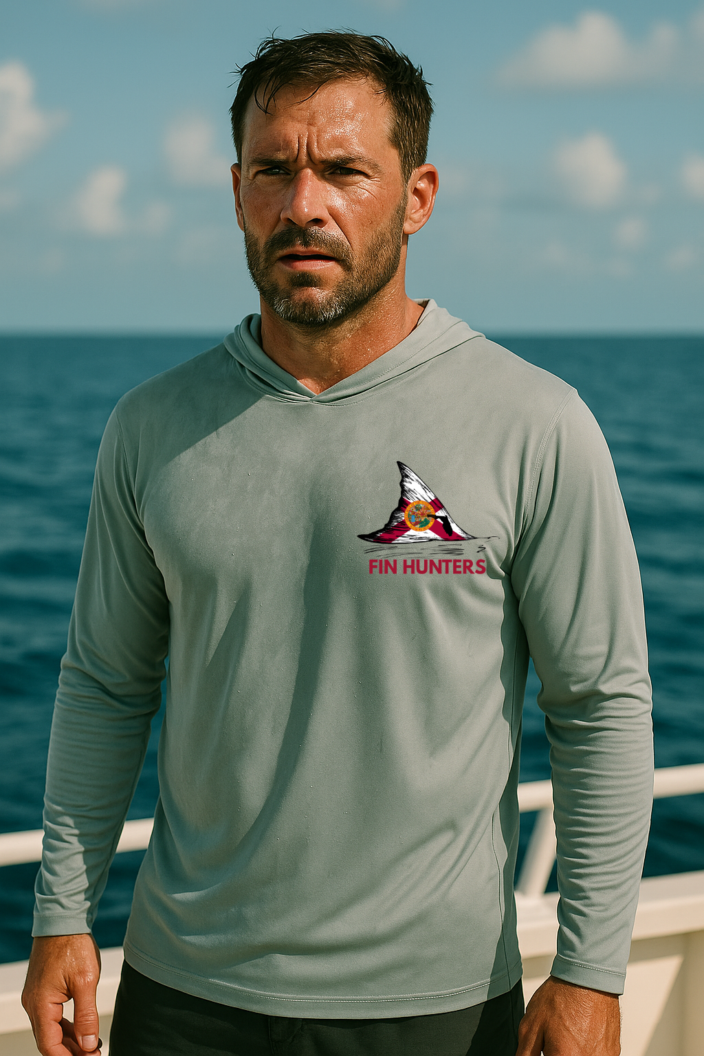 Florida Fin Hunter Marlin Hooded UPF Long Sleeve