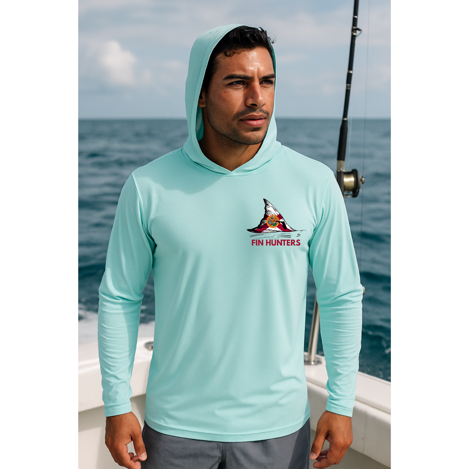 Florida Fin Hunter Marlin Hooded UPF Long Sleeve