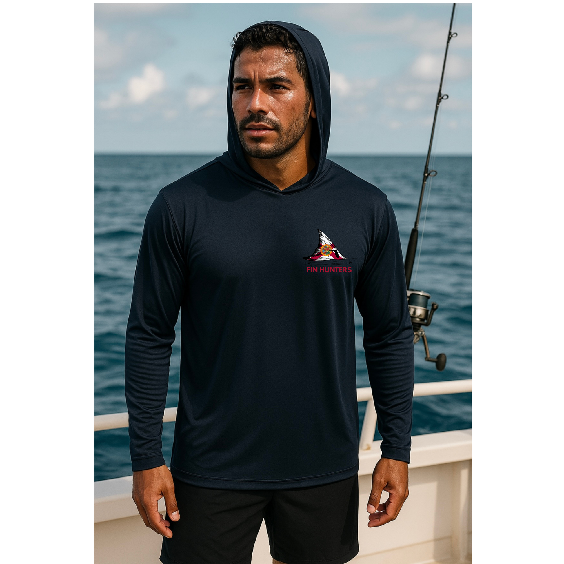 Florida Fin Hunter Marlin Hooded UPF Long Sleeve