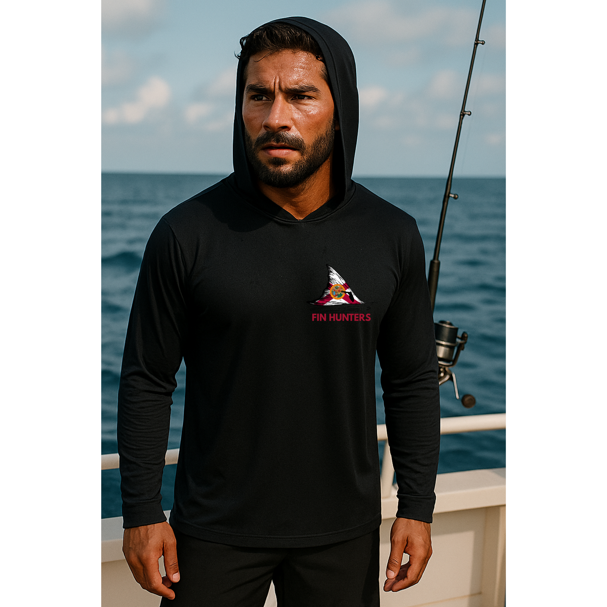 Florida Fin Hunter Marlin Hooded UPF Long Sleeve