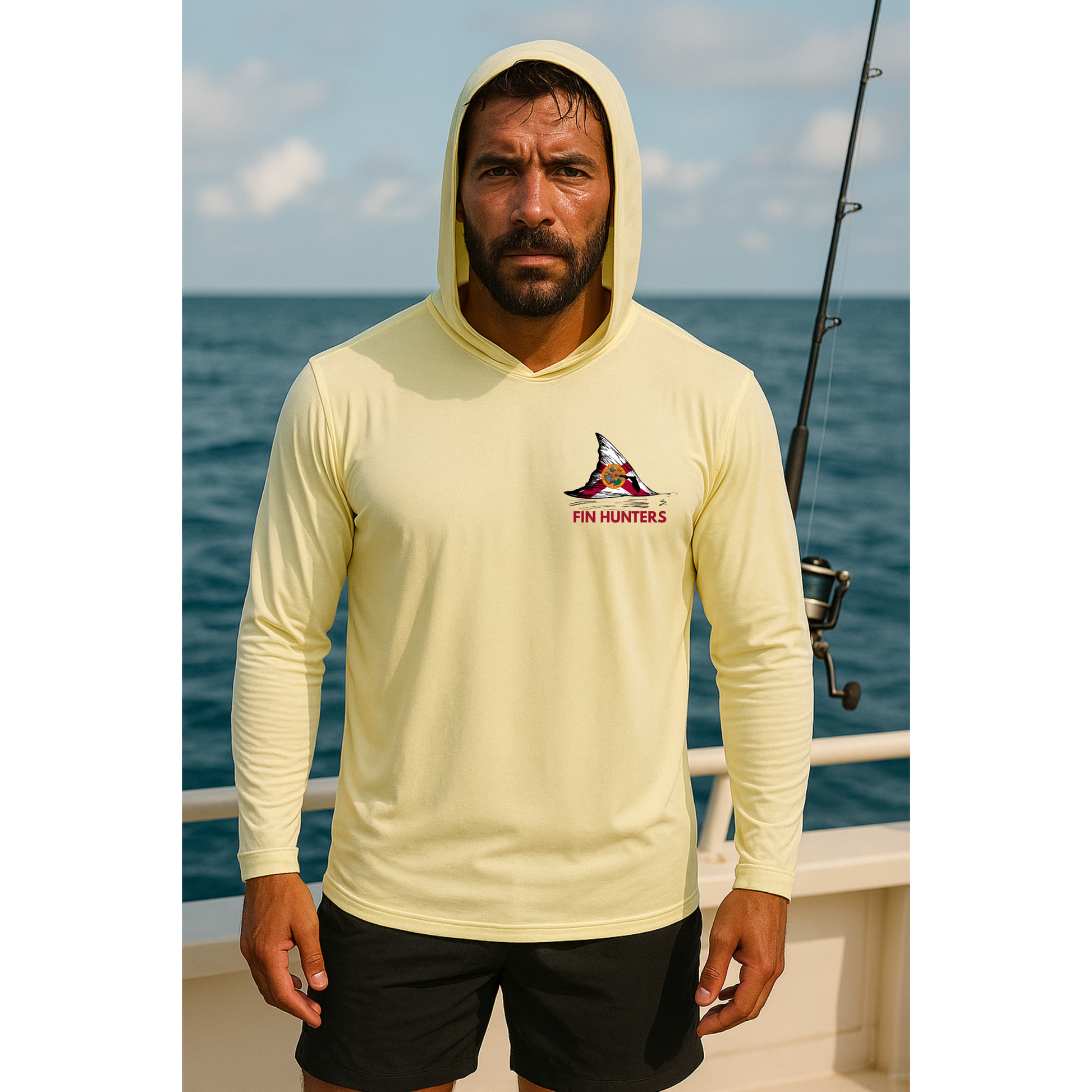 Florida Fin Hunter Marlin Hooded UPF Long Sleeve