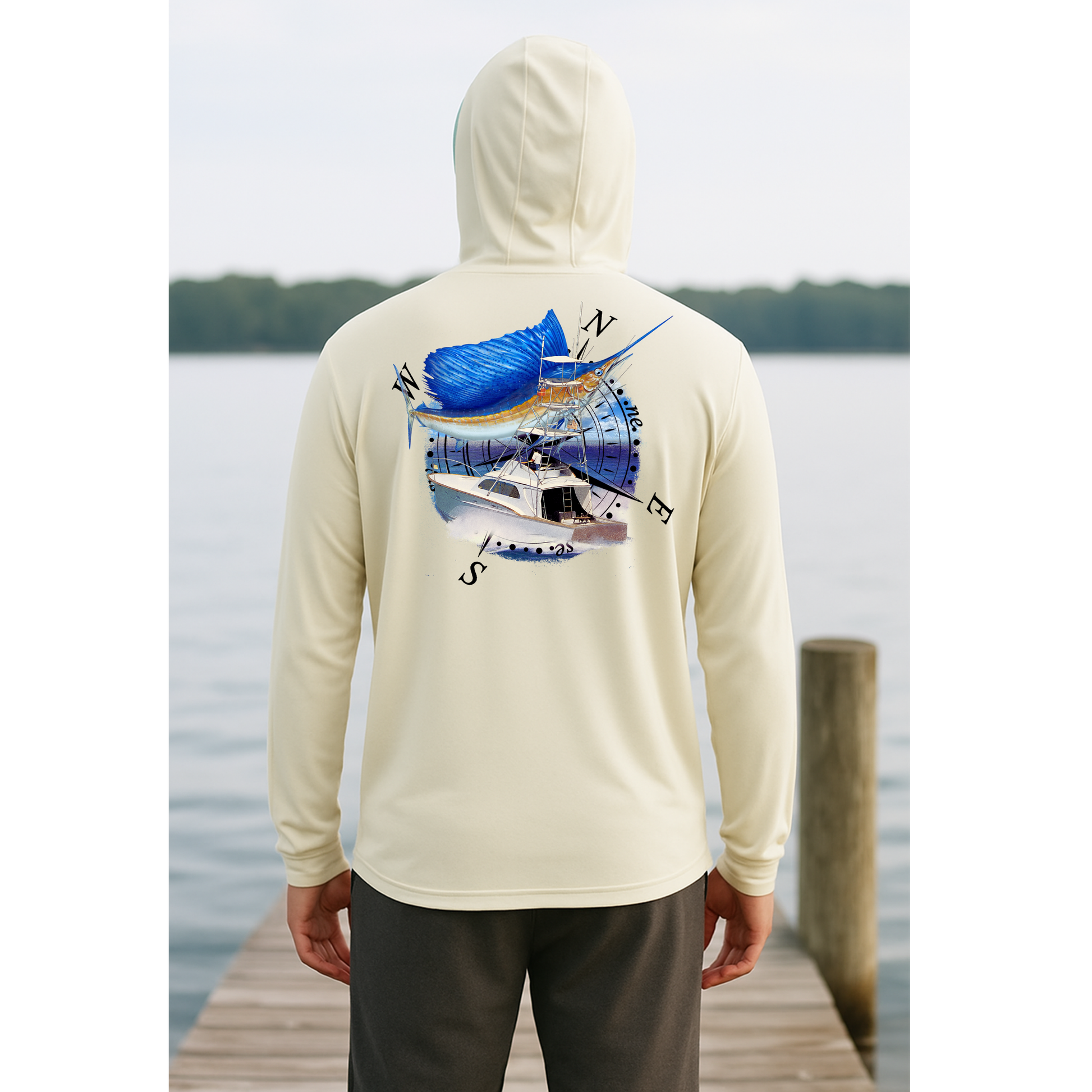 Compass Long Sleeve Hooded Performance shirt