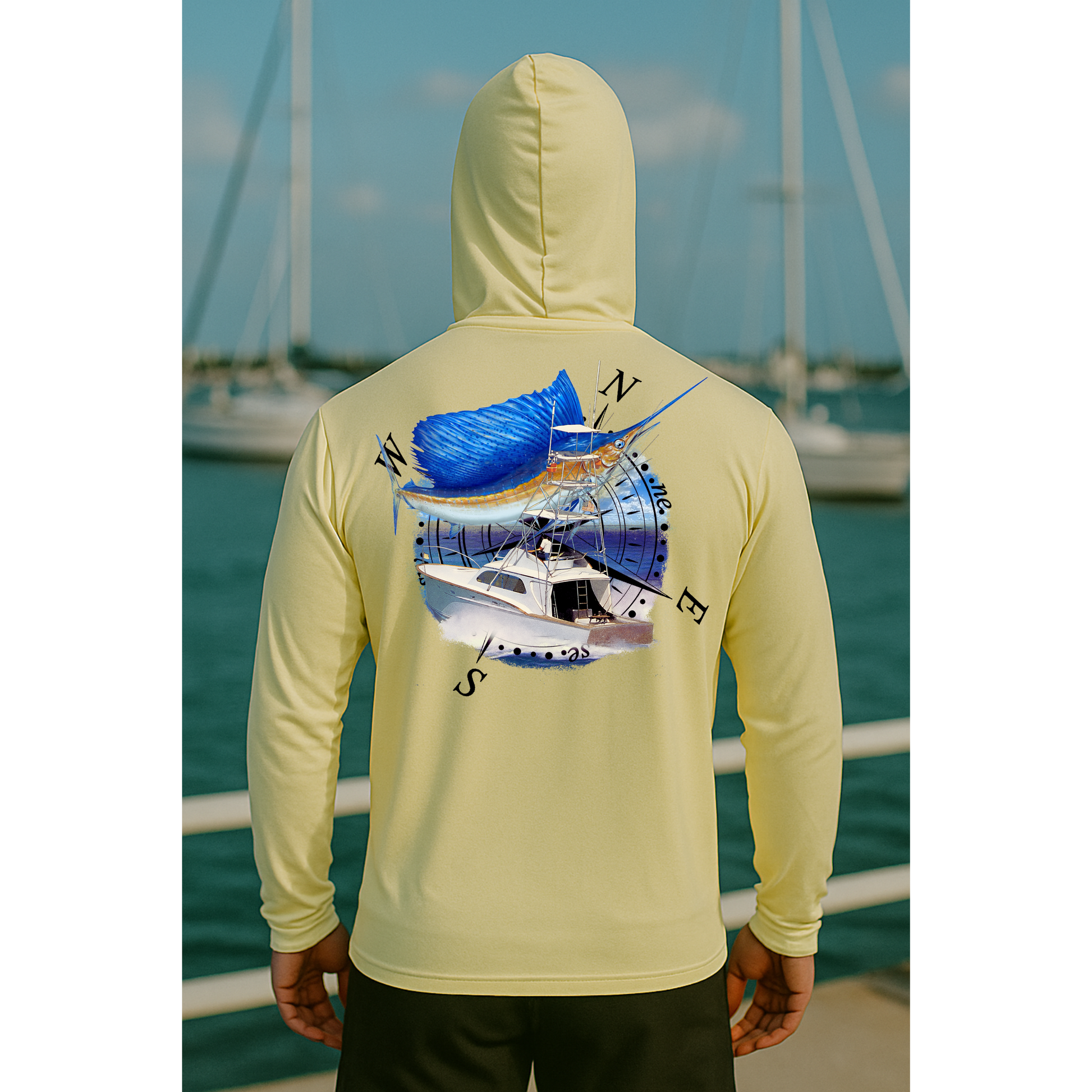 Compass Long Sleeve Hooded Performance shirt