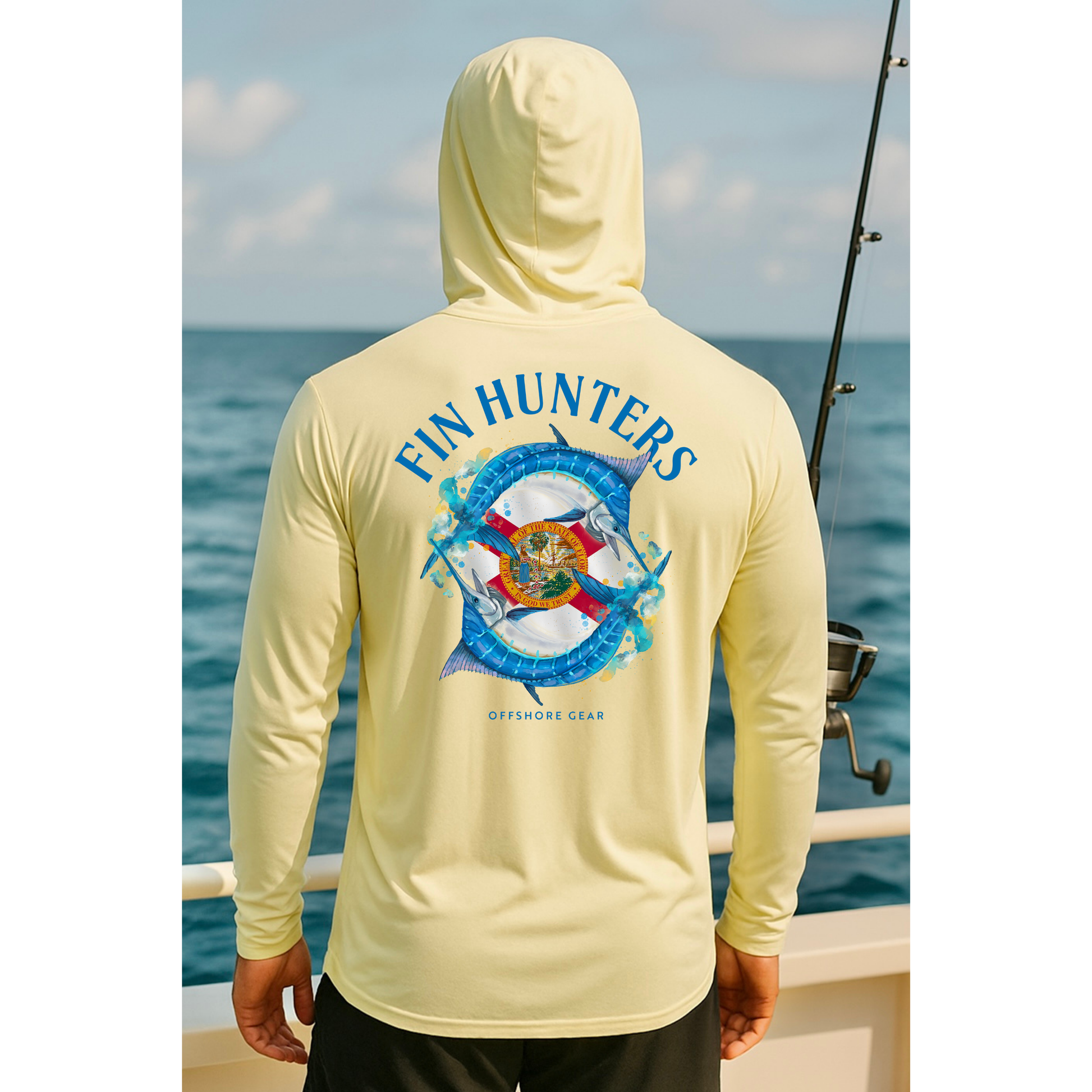 Florida Fin Hunter Marlin Hooded UPF Long Sleeve