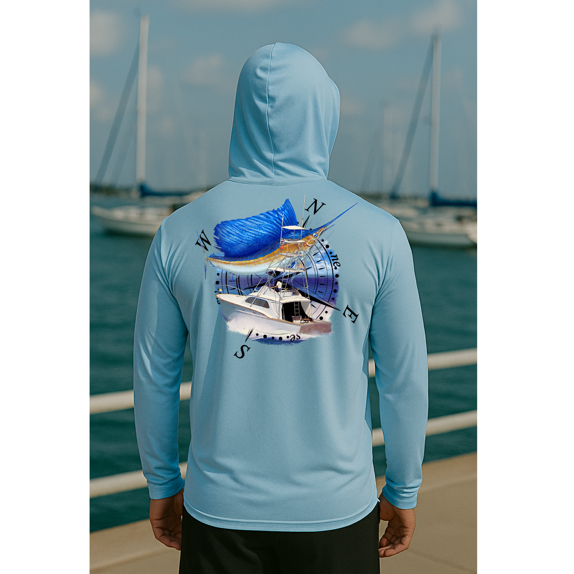 Compass Long Sleeve Hooded Performance shirt
