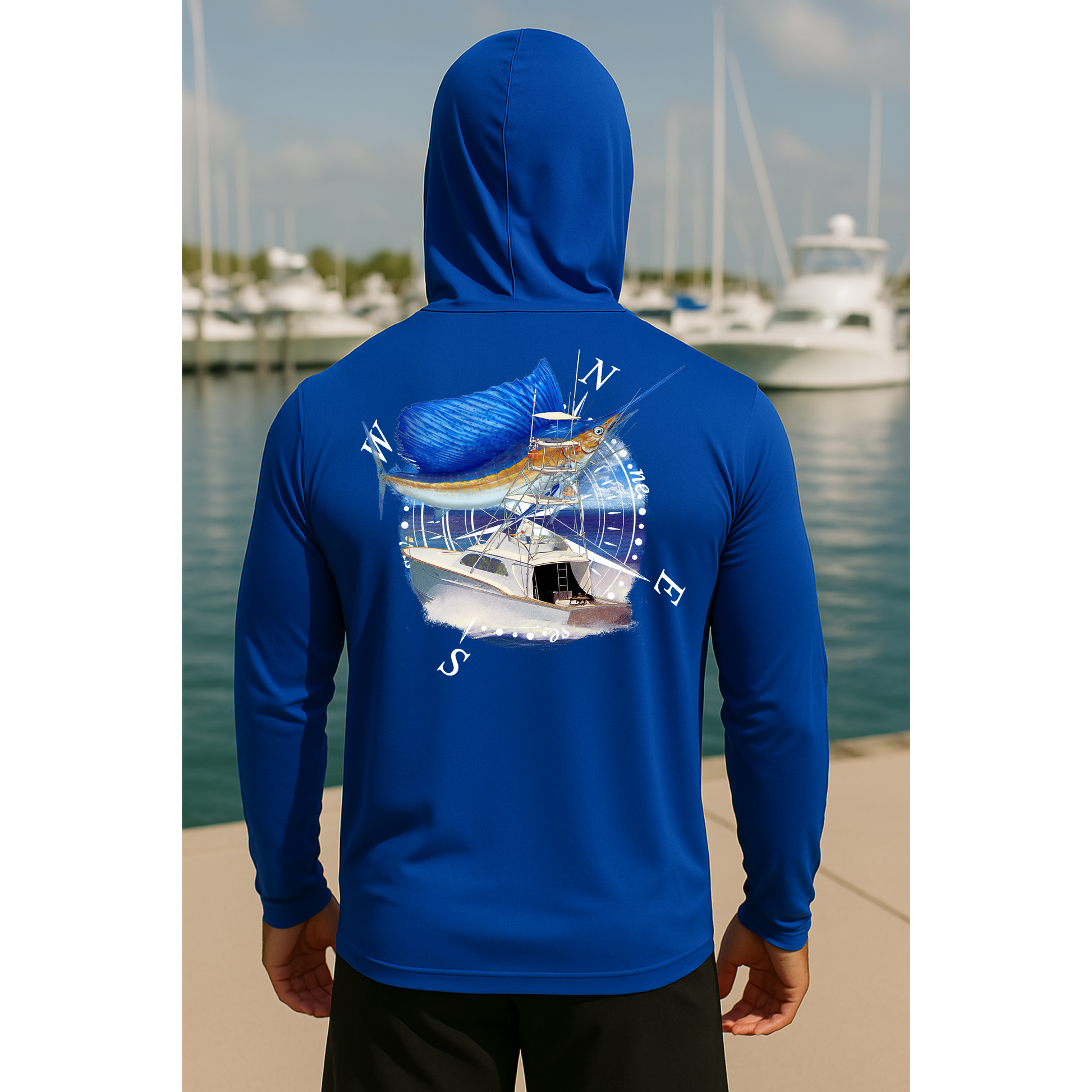 Compass Long Sleeve Hooded Performance shirt