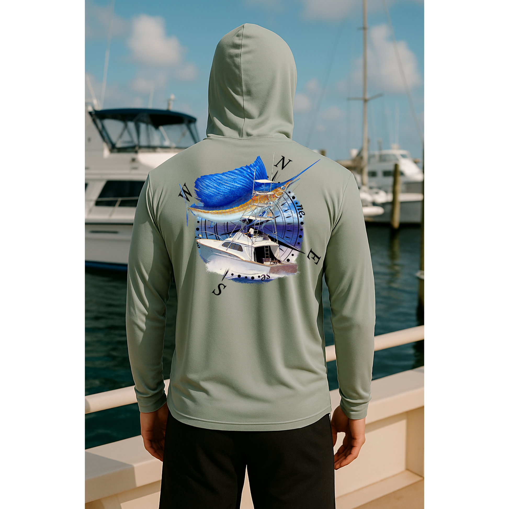 Compass Long Sleeve Hooded Performance shirt