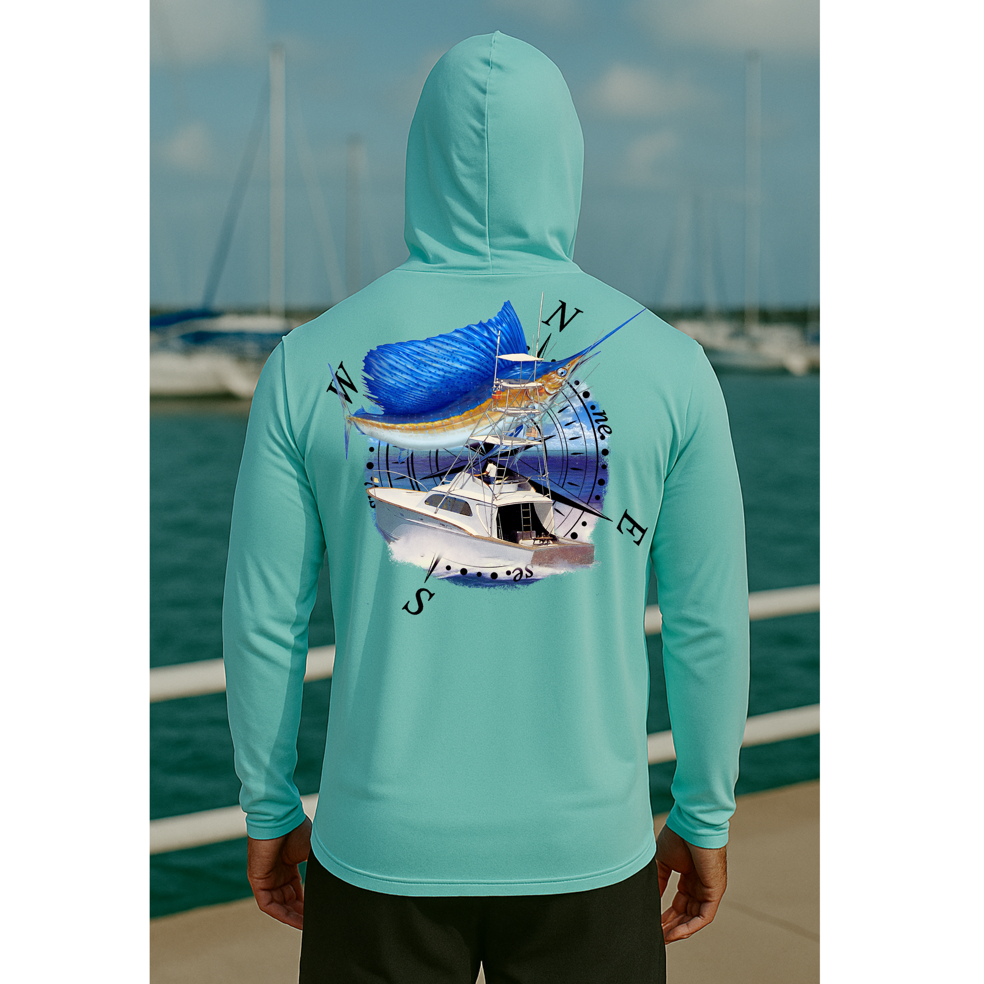 Compass Long Sleeve Hooded Performance shirt