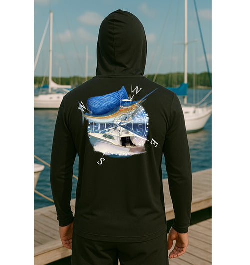 Compass Long Sleeve Hooded Performance shirt
